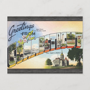 Greetings From Connecticut, Vintage Postcard