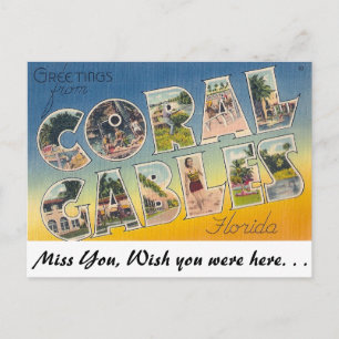Greetings from Coral Gables, Florida Postcard