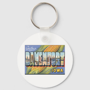 Greetings From Davenport Iowa Keychain