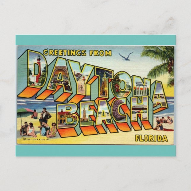 Greetings from  Daytona Beach Florida Travel Postcard (Front)
