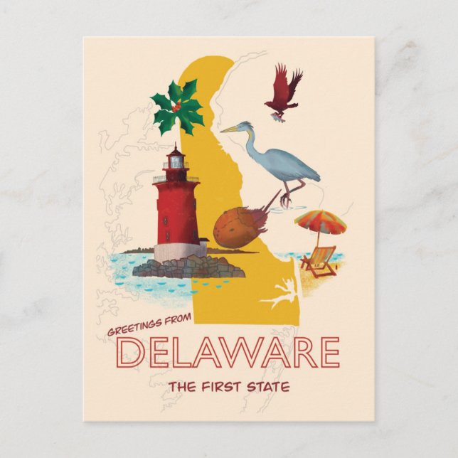 Greetings from Delaware Postcard (Front)