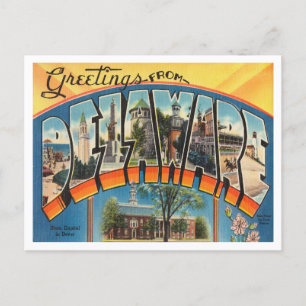 Greetings from Delaware Vintage Travel Postcard