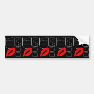 Greetings from Dubai UAE Red Lipstick Kiss Bumper Sticker