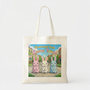 Greetings from Easter Town Celebration Tote Bag