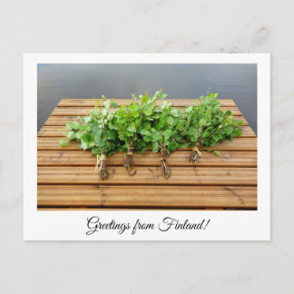 Greetings from Finland sauna postcard