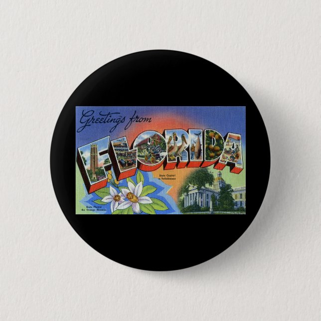 Greetings from Florida 2 Inch Round Button (Front)