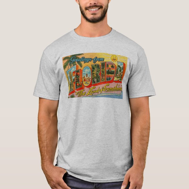Greetings From Florida Postcard Men's T-Shirt (Front)