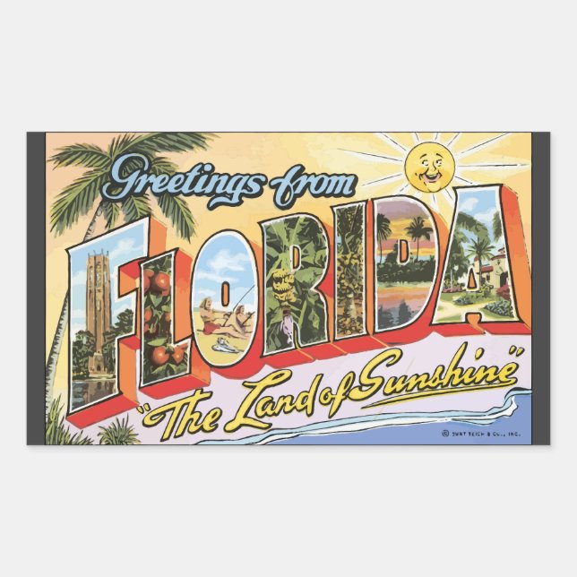 Greetings From Florida "The Land Of Sunshine", Vin Sticker (Front)