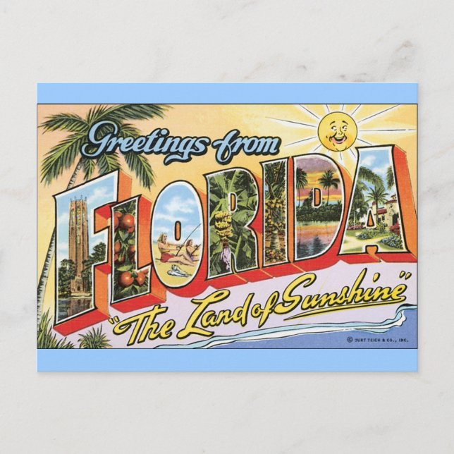 Greetings from Florida - Vintage Travel Postcard (Front)