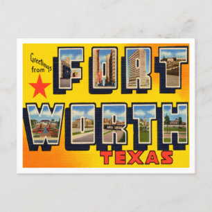 Greetings from Fort Worth, Texas Vintage Travel Postcard