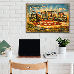 Greetings From Galena Kansas Route 66 Poster
