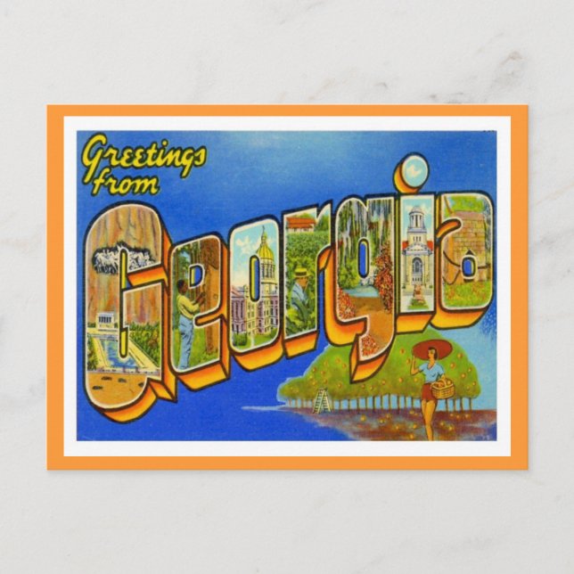Greetings From Georgia Postcard (Front)