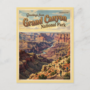 Greetings from Grand Canyon National Park Retro Postcard