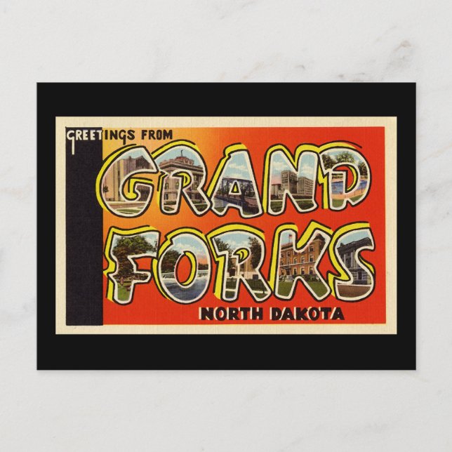 Greetings from Grand Forks North Dakota Postcard (Front)