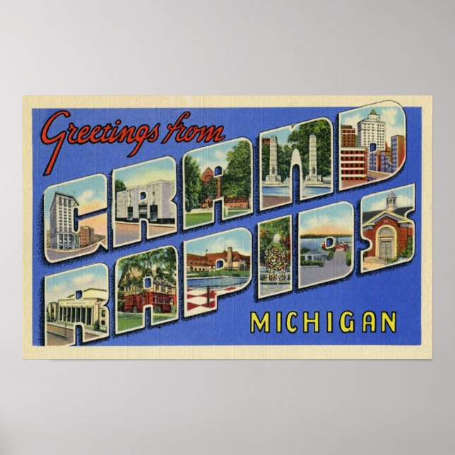 Greetings From Grand Rapids Michigan Poster (Front)