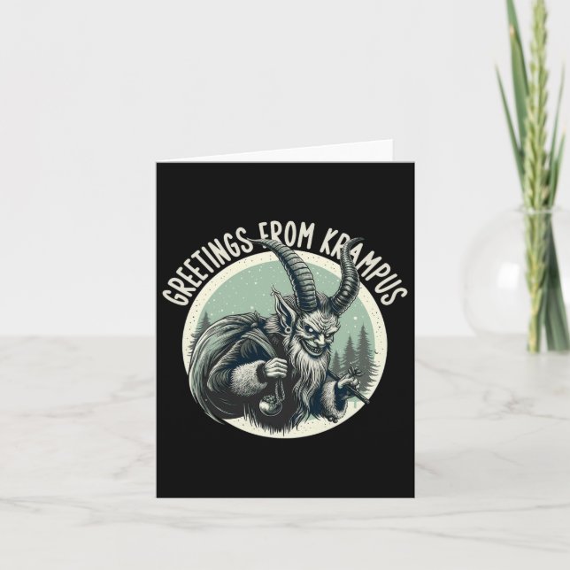 Greetings From Gruss Vom Krampus Christmas Festive Card (Front)
