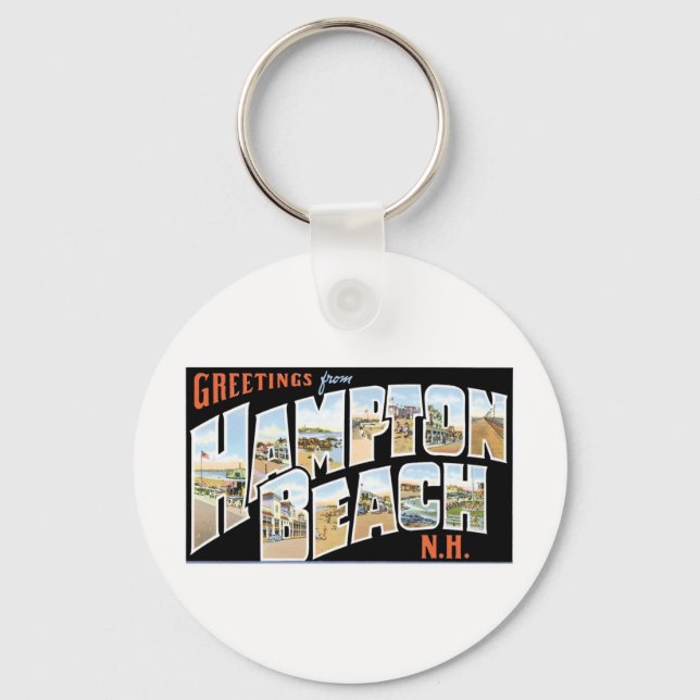 Greetings from Hampton Beach, New Hampshire Keychain (Front)