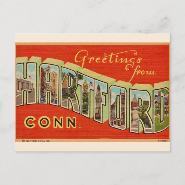 Greetings from Hartford Postcard (Front)