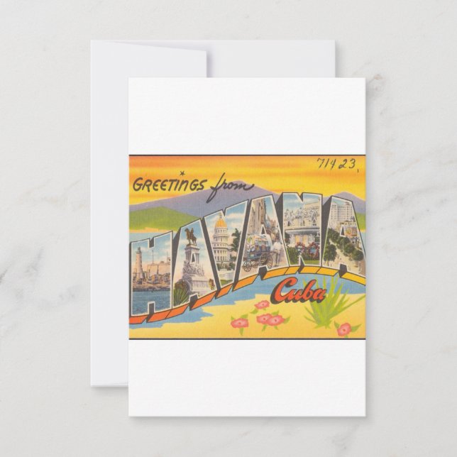 Greetings From Havana Cuba Save The Date (Front)