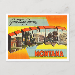 Greetings from Havre, Montana Vintage Travel Postcard