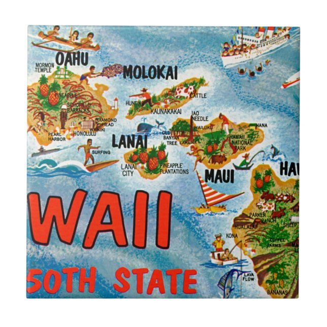 Greetings From Hawaii Tile (Front)
