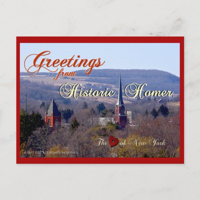 Greetings from Historic Homer Postcard (Front)