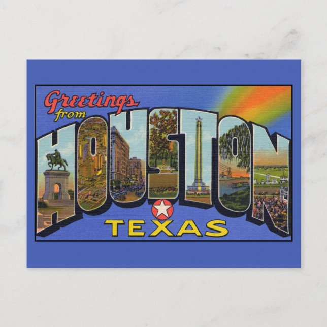Greetings from Houston Texas Large Letter Postcard (Front)