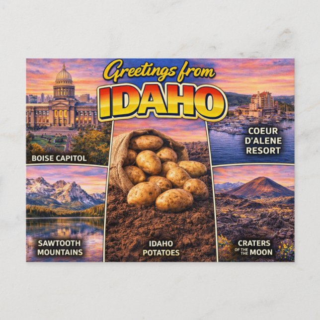 Greetings From Idaho Postcard (Front)