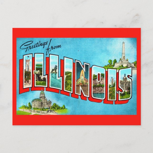 Greetings from Illinois Postcard (Front)