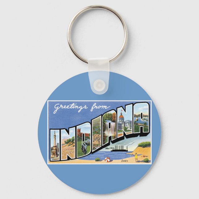 Greetings from Indiana! Keychain (Front)