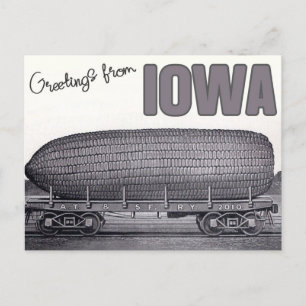 Greetings from Iowa - Vintage style travel  Postcard