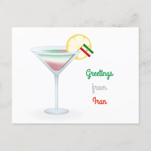 Greetings From Iran Cocktail Holiday Postcard