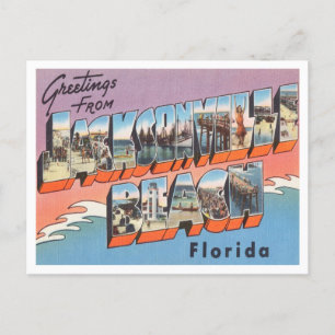 Greetings from Jacksonville Beach, Florida Travel Postcard