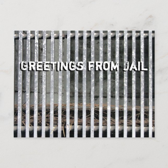 Greetings from Jail Humourous Postcard (Front)