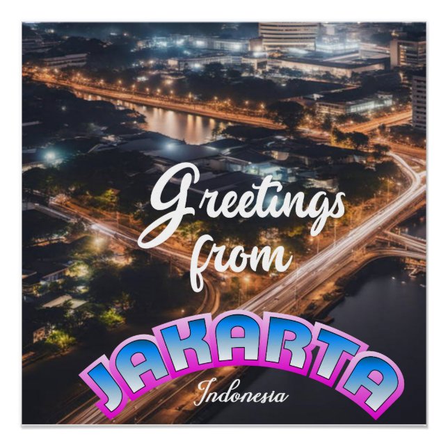Greetings from Jakarta Indonesia Poster (Front)