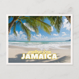 Greetings from Jamaica Tropical Retro Vintage Postcard