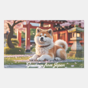 "Greetings from Japan" Akita Inu Sticker