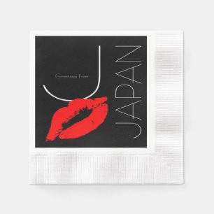 Greetings from Japan Japanese Red Lipstick Kiss Napkin