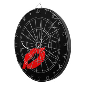 Greetings from Japan Red Lipstick Kiss Black Dartboard