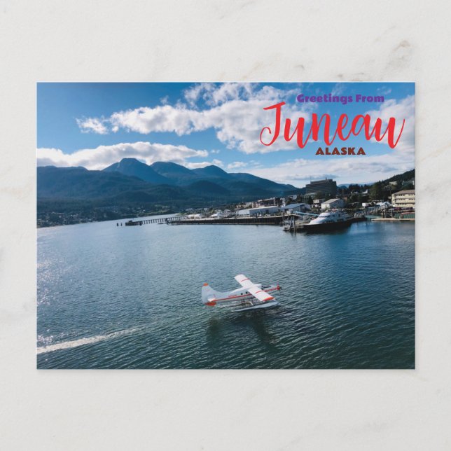 Greetings from Juneau Alaska Scenic Postcard  (Front)