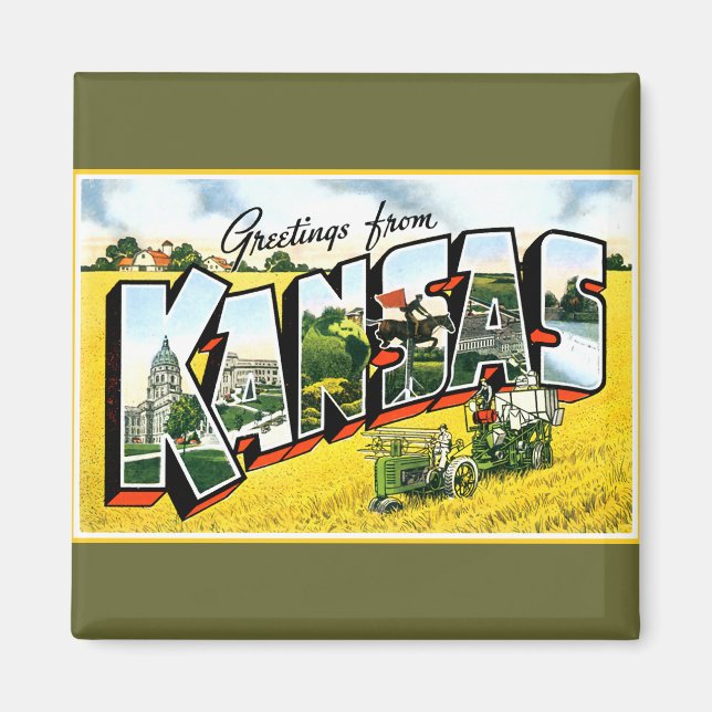 Greetings from Kansas Magnet (Front)