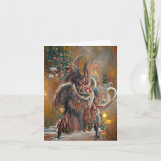 Greetings from Krampus, 4" x 5.6" Folded Card