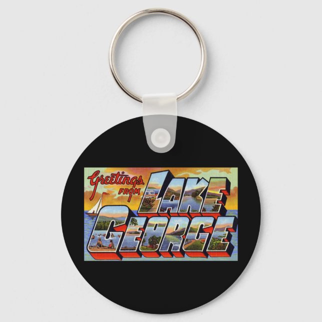 Greetings from Lake George New York Keychain (Front)