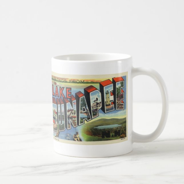Greetings from Lake Sunapee Vintage Postcard Mug (Right)