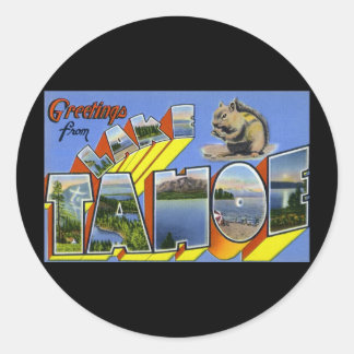 Greetings from Lake Tahoe Classic Round Sticker