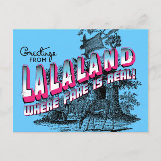 Greetings from LALA LAND - where fake is real Postcard