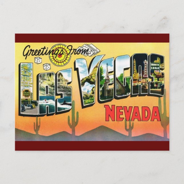 Greetings from Las Vegas Nevada Travel Postcard (Front)