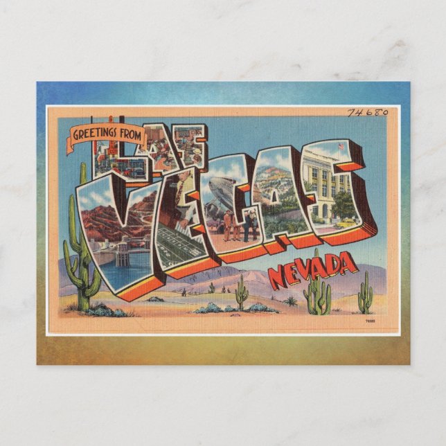 Greetings from LAS VEGAS Nevada Vintage  Postcard (Front)