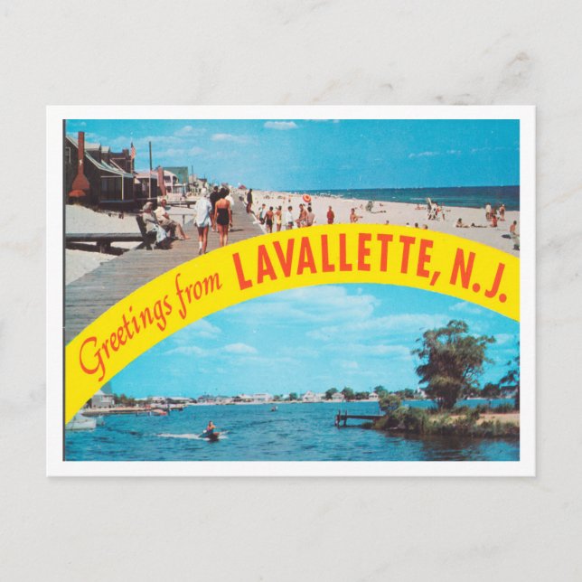 Greetings from Lavallette, New Jersey Travel Postcard (Front)