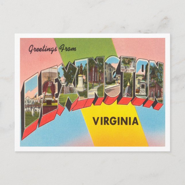 Greetings from Lexington, Virginia Vintage Travel Postcard (Front)